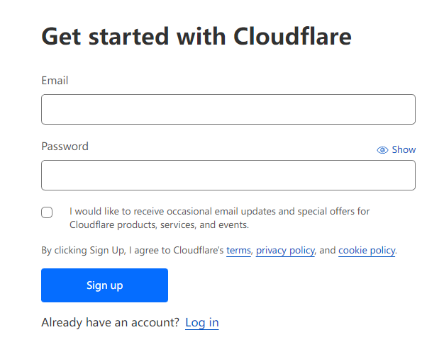 CloudFlare注册页面 CloudFlare注册页面